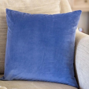 Periwinkle Velvet Pillow Covers, Velvet Cushion Cover