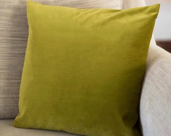 Olive Green Velvet Pillow Covers: Soft Throw Pillow
