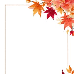 Set di 10 cornici con foglie d'acero: clipart autunnali, accoglienti bordi autunnali (PNG, download digitale)