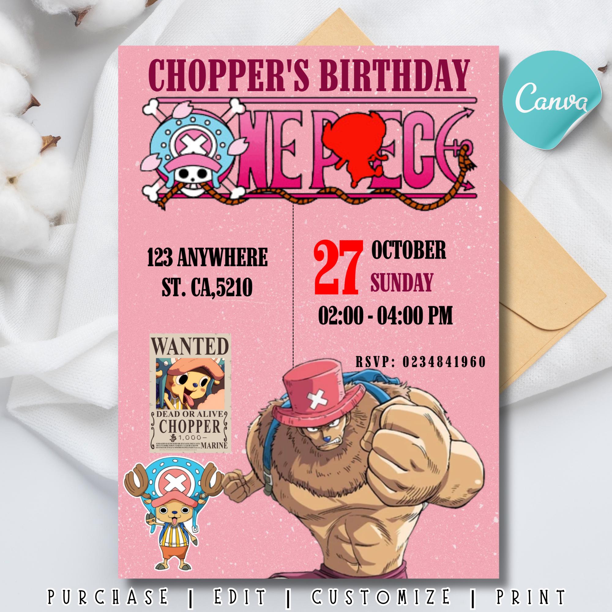 One Piece Birthday Card Chopper - Etsy