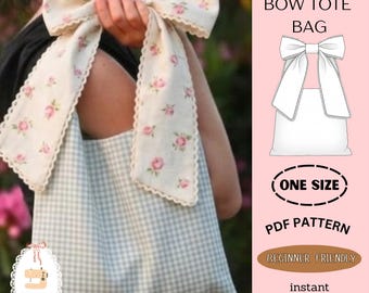 slouchy Hobo Bag Schnittmuster, DIY Shleife Einkaufstasche Anfängerfreundlich (PDF Download)