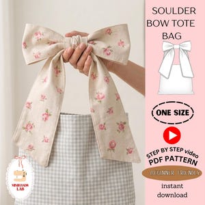 Patron de couture pour sac Hobo souple, sac fourre-tout à nœud papillon à faire soi-même, idéal pour les débutants (téléchargement PDF)