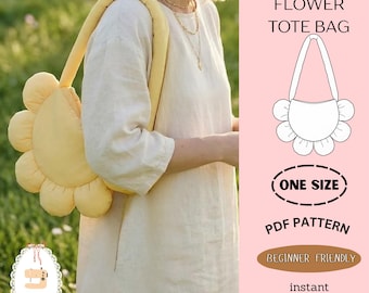 Daisy Cloud Tote: A 3D Floral Puffer Bag Sewing  Digital Pattern, Flower bag, bloom handbag