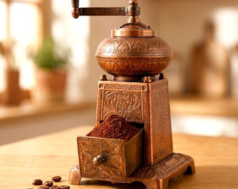 Antique Style Coffee & Spice Grinder | Manual Hand Crank Mill