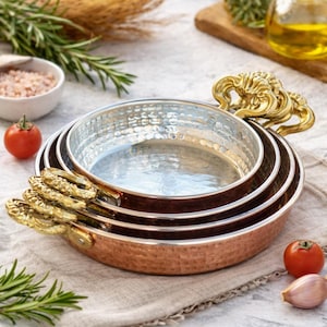 Handmade Maras Copper Pan, High Heat Resistant, Traditional Hammered Cookware, Long-Lasting Flavor Secret