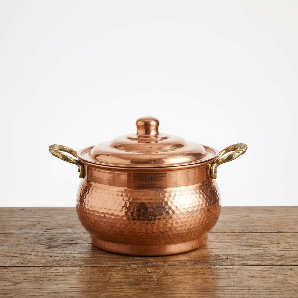 Copper Pot Set Hand Hammered Triple Tinned Interior Healthy Traditional ...