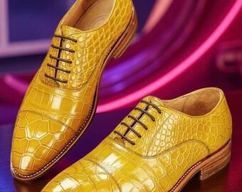Handmade Men's Yellow Leather Oxford Dress Shoes - Etsy Handmade Men's Yellow Leather Oxford Dress Shoes - Etsy