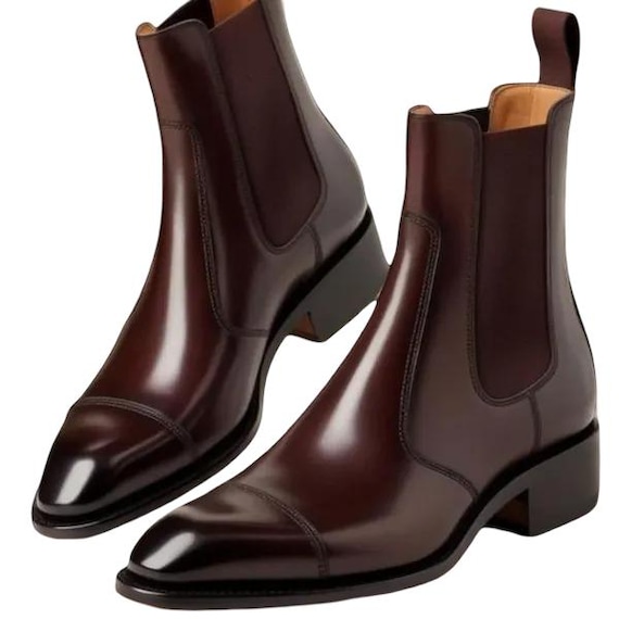 mens soft leather dress boots World's Most Comfortable Chestnut Brown Boot 7 grade full grain leather vertically sourced from one of the worlds best tanneries Santimon Men Genuine Leather Dress