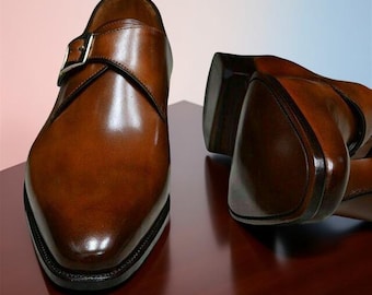 Handmade Brown Leather Dress Shoes for Men