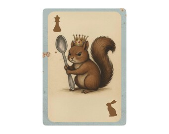 Baralho de cartas de pôquer vintage com esquilo da Emma, decorativo para noites de jogos e colecionadores, Velinwood Court