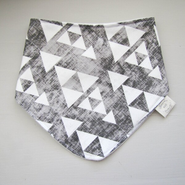 Luxe Line Triangle Scarf / Drool Bib in Charcoal Triangle (bamboo backing)