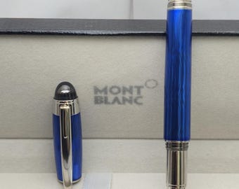 Luxury Smooth Montblanc Starwalker Blue Body Limited Edition Ballpoint Pen (Black INK)