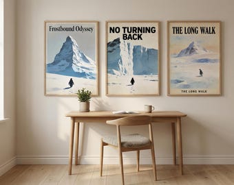 Nihilist Penguin Poster Set | 3 Vintage Wall Art Prints | But Why Penguin | Werner Herzog Quote | Digital Download