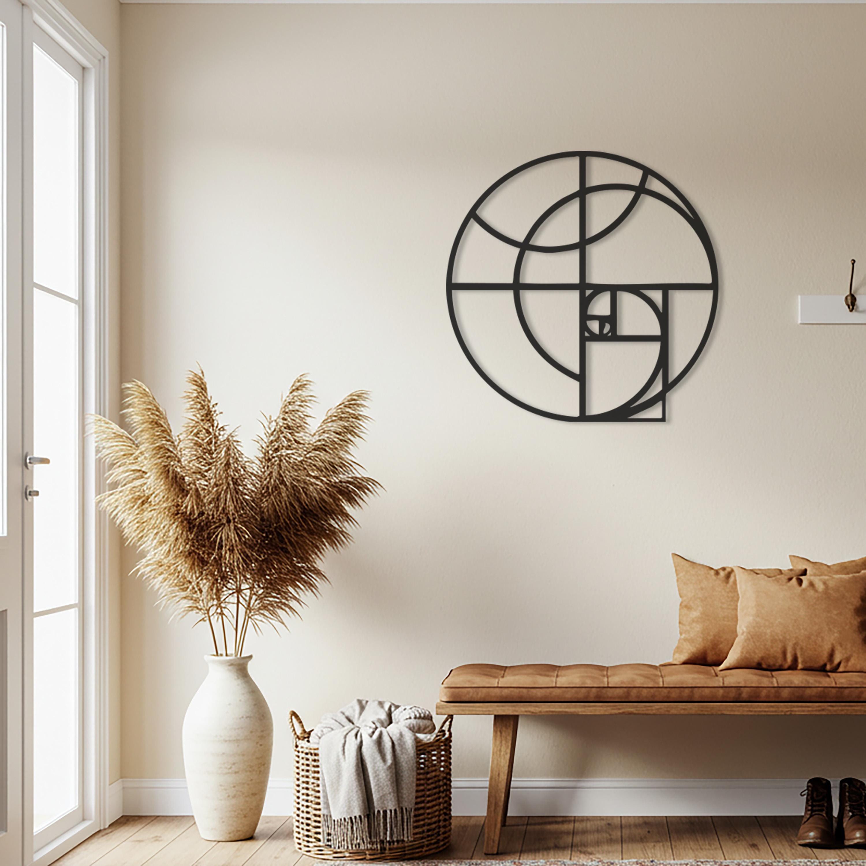 Golden Ratio Spiral Metal Wall Art, Modern Geometric Circle Design ...