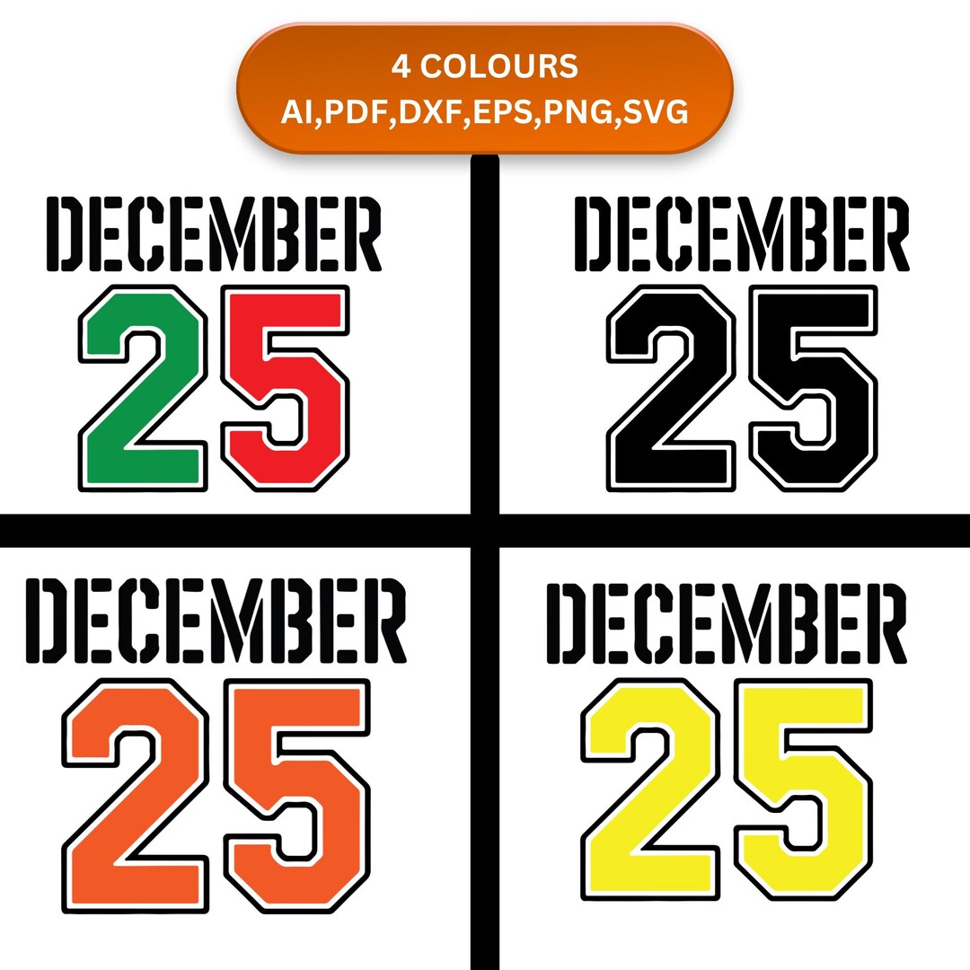 Distressed December 25 Png Svg, Vintage Christmas Svg, Retro Christmas ...