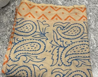 Hand Block Print Cotton Sarong: floral Pareo, Beach Swim Cover-Up