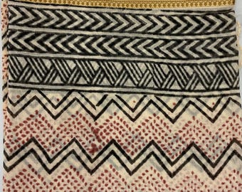 Hand Block Print Cotton Sarong: Beach Cover Up, Wedding Wrap