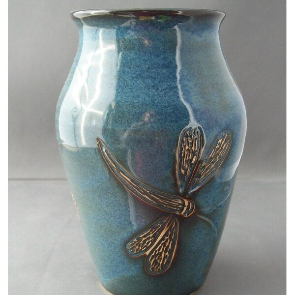 Carved Dragonfly Vase