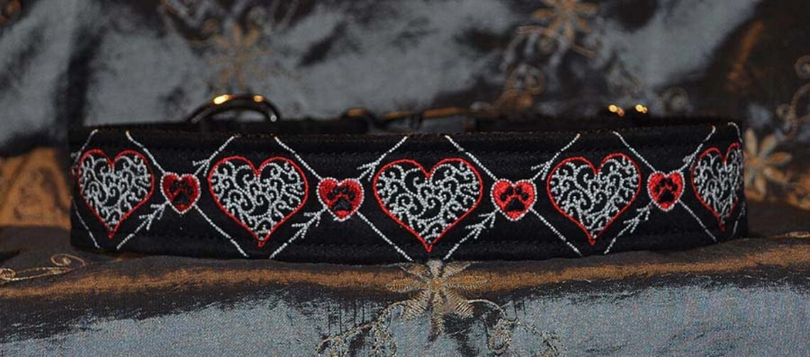 Designer Fabric Dog Collar Embroidery Collection Etsy Canada