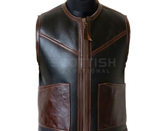 Men’s B3 Shearling Leather Vest - Pilot Bomber Flying Genuine Sheepskin Vest Gift for Him