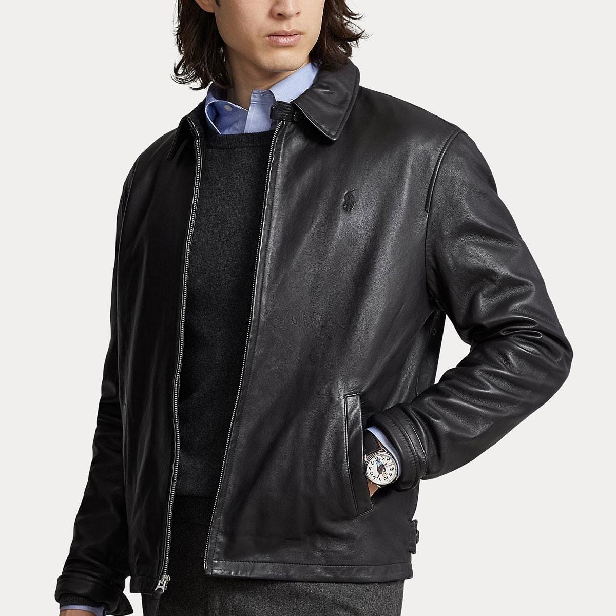 Vintage Ralph Lauren Mens Leather Jacket - Etsy