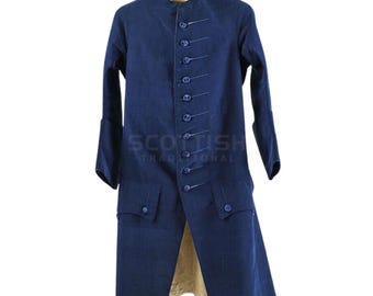Handmade 18th Century Wool Frock Coat: Revolutionary War Reenactment Uniform Gift for Him