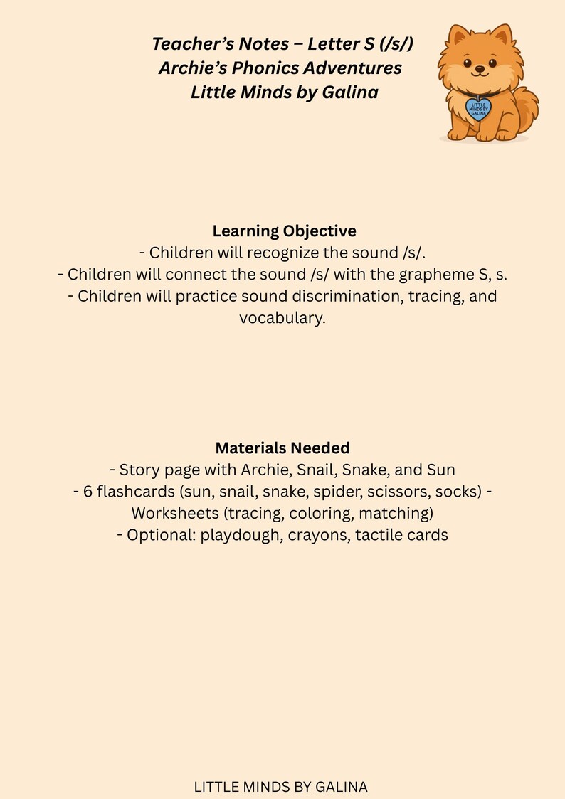 Archie's Phonics Adventures Letter S | Printable Worksheets, Flashcards ...