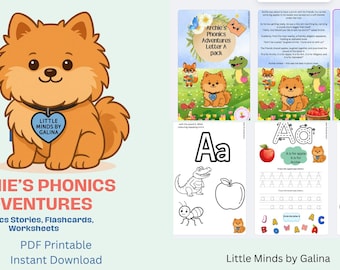 Letter A pack - Archie's Phonics Adventure -15 Printable Worksheets,Story, Tracing, Crafts & Activities|Preschool and Kindergarten Literacy