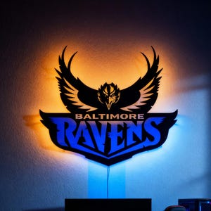 Baltimore Ravens Metal Wall Decor: Football Fan Gift, Mancave Art