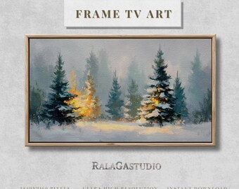 Samsung Frame TV Art. Evergreen Trees. Instant Digital Download. Frame TV Size 3840 x 2160. Art Print for the Frame TV.