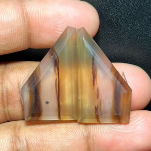 Stegskuret Montana Agatpar, Lösa Ädelstenar (30x17x5 mm, 36,15 Ct)