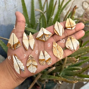 Top Grade Quality Picture Jasper Pair Cabochon, Selected Natural Semi Precious Gemstone For Jewelry Making Matching Jasper Pair Crystal