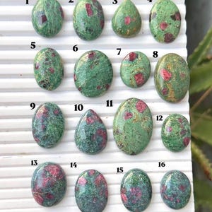 Ruby Fuchsite Cabochon , Natural Ruby Gemstone For Jewelery Making Green Crystal Loose Stone Handmade Polished Wire Wrap Stone
