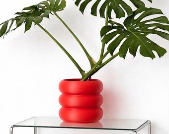 Jarrón grande con forma de donut (archivo STL para impresión 3D), maceta grande estilo Bauhaus, pieza geométrica minimalista, descarga digital, decoración moderna para el hogar.