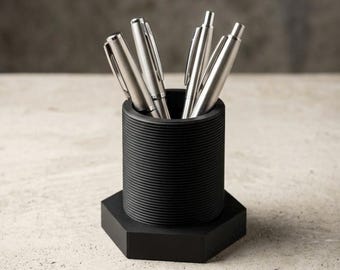 Soporte para lápices Bolt (archivo STL), organizador de escritorio industrial (archivo STL), portalápices con tuerca (archivo STL), organizador de escritorio mecánico, impresión 3D, regalo para ingenieros.