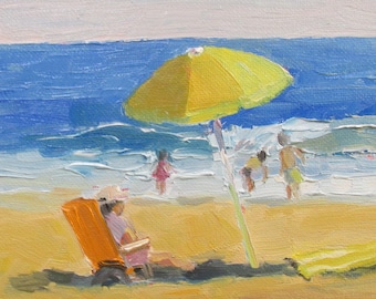 Original Jennifer Boswell Santa Barbara Figurative Miramar Beach Housewarming Gift Unique Painting People Textured Original Oil Painting