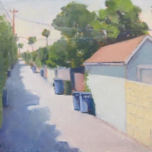 Original Jennifer Boswell Urban Landscape 14x11 Original Oil Painting Kitchen Painting Housewarming Gift Venice Beach Alley