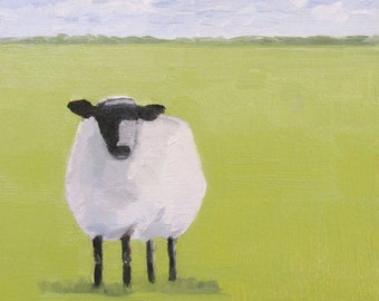 Canvas Print Jennifer Boswell 8x8 Sheep Meadow Signed Canvas Print From Original Oil Kitchen Modern Farmhouse Art Wall Decor Nursery Gift