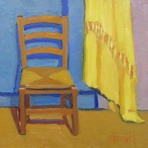 Original Jennifer Boswell 8x8 Chair Kitchen Painting Textured Still Life Original Oil Painting Housewarming Birthday Art Gift for Him or Her