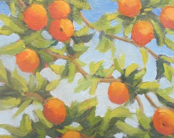 Canvas Print Jennifer Boswell 8x8 Orange Tree Signed Canvas Print FROM Original Oil Painting Kitchen Print Landscape Housewarming Gift
