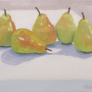 Canvas Print Jennifer Boswell Pears 8x10 Canvas Print from Original Oil Painting Kitchen Painting Still Life Housewarming Gift Ready to Hang
