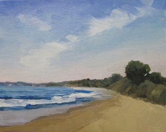 Jennifer Boswell Santa Barbara Art 20x16 Signed Canvas Print from Original Oil Painting Summerland Beach Housewarming Gift Wired to Hang