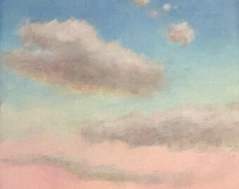 Nursery Painting Clouds Painting Abstract Sunset Painting Original Modern Impressionist Small Canvas Gift for Him or Her Jennifer Boswell