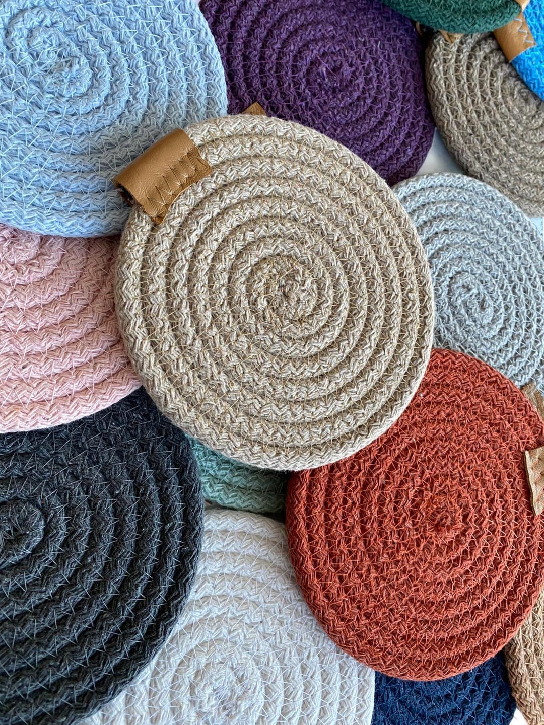 Cotton Rope Coaster, Drink Coasters, Rope Coaster, Colorful Coaster ...