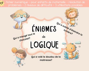 Enquêtes logiques pour enfants de maternelle -  Résolution de problèmes  -  ressources enseignants