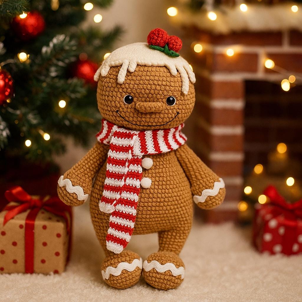 Gingerbread Man Amigurumi Christmas Toy Tutorial Cute
