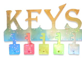 Modern Key Holder for Wall-small wall key holder- -GLOW in the dark keyholder- easy to find keychain holder-wall key rack