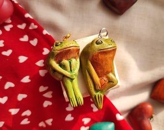 Frog Necklace, Whimsical jewelry, Matching Necklace, Couple Necklace, Best Friend Gift