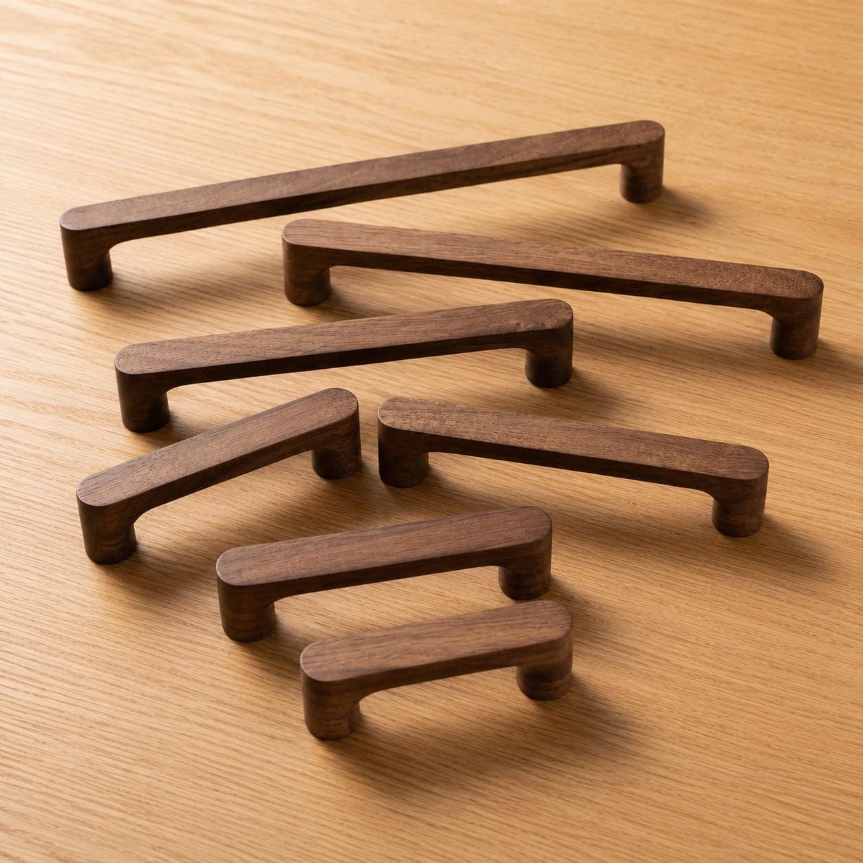 Lot De 3 Poignées De Meuble En Bois Et Alu – Diamètre 36 Mm, Couleur Pin, Finition Polie