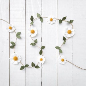 Wool Felt Daisy Chain Garland-Pick Your Color Daisy Two Groovy/ Wild One Party Accessories Woodland Party Decor Daisy Wall Decor image 6